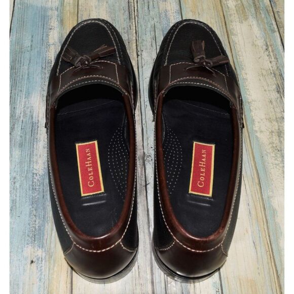Cole Haan Pinch Tassel Loafers Size 10 Black Brown Leather Dress Shoes C02997 main image 3